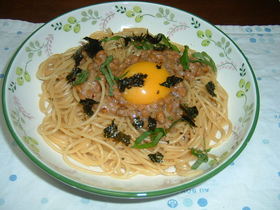 めんつゆで納豆スパ!