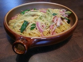 簡単♡なすとオクラの和風醤油パスタ