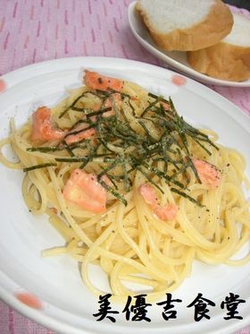あっさり鮭入りカルボナーラ♪