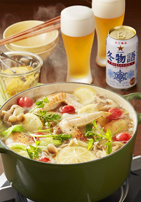 白菜と手羽先の塩レモン鍋