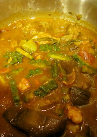 水炊きスープとゴーヤの九州カレー