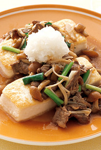 豆腐ステーキの和風きのこソース