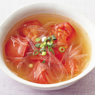 トマトとはるさめの中華スープ