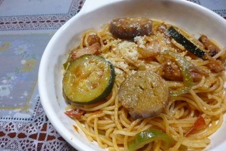 ギリシャなすと夏野菜たっぷりナポリタン レシピ 作り方 By にわっぺ クックパッド 簡単おいしいみんなのレシピが354万品