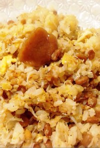和食の味噌炒飯！納豆と梅としらすと胡麻