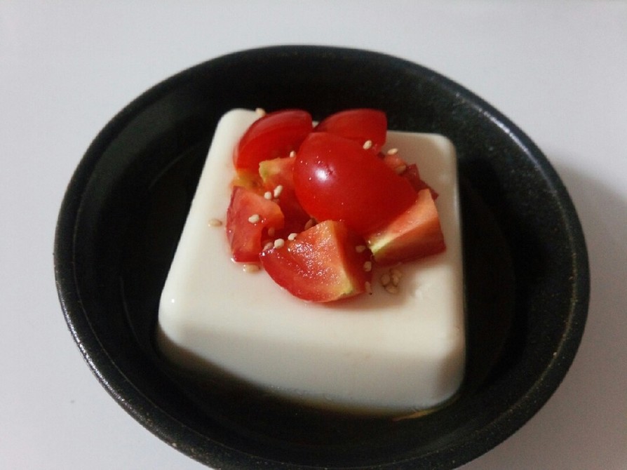 中華風～豆腐のミニトマトのせ。の画像