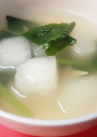 冬瓜と小松菜の簡単生姜スープ