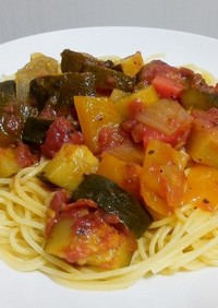 野菜の冷たいスパゲティ