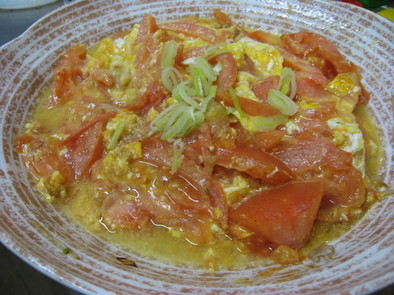 西紅柿炒鶏蛋 : トマ卵炒めの写真