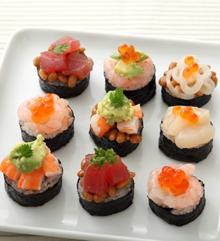 えびと納豆のおつまみ寿司の画像