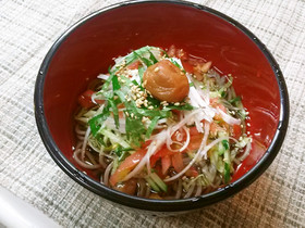 簡単 さっぱり 冷たい梅肉そば