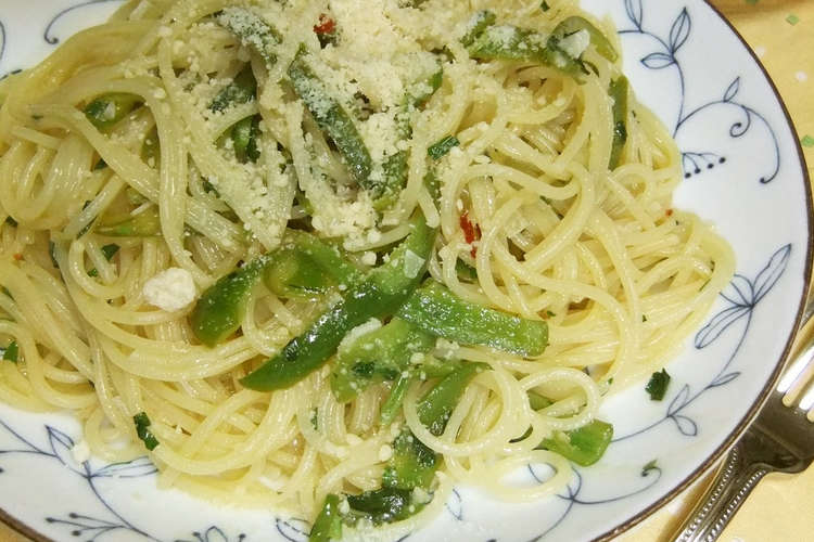意外 ピーマンのペペロンチーノパスタ レシピ 作り方 By ｓｙｕｎ ｍａｍａ クックパッド