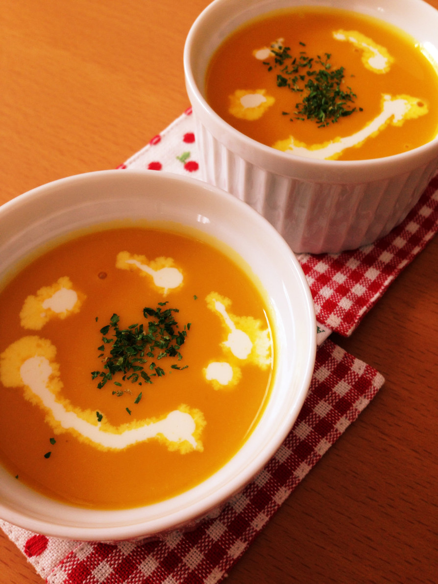 夏は冷製で！黄金比率♡濃厚かぼちゃスープの画像