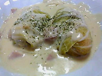 白菜ロール豆乳ホワイトソースの写真