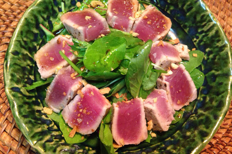 ご飯にも合う マグロのレアステーキサラダ レシピ 作り方 By Tamaco3 クックパッド 簡単おいしいみんなのレシピが358万品