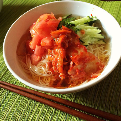 ぶっかけ韓国冷麺風そうめんの写真