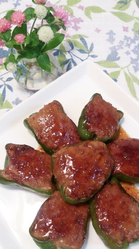 ♪肉詰めピーマンの照焼♪
