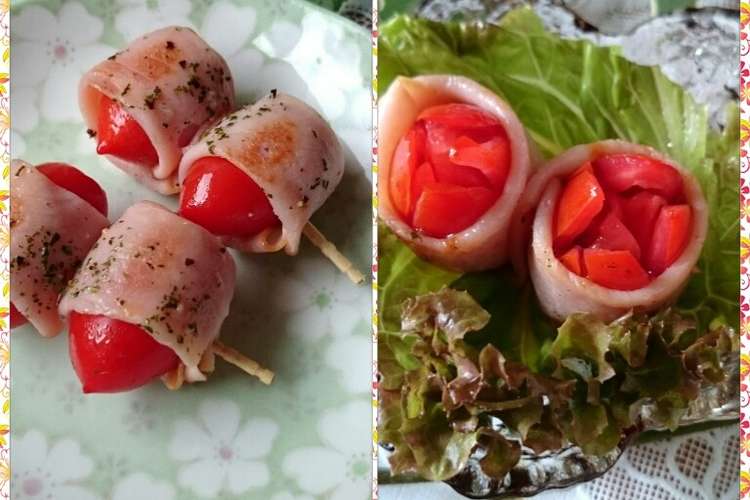 お弁当に トマトのハムorベーコン巻き レシピ 作り方 By まなげ クックパッド