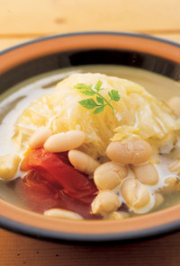 キャベツと豆のスープ