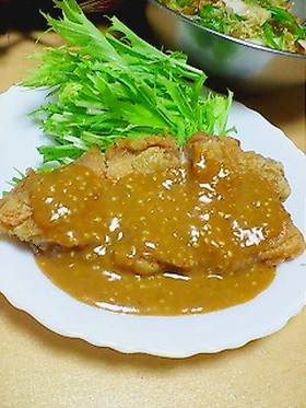 莉柘さんのカリカリチキンで味噌ソース