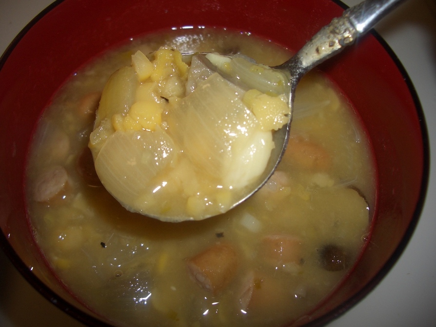 簡単！豆とソーセージの煮込みスープ☆☆の画像