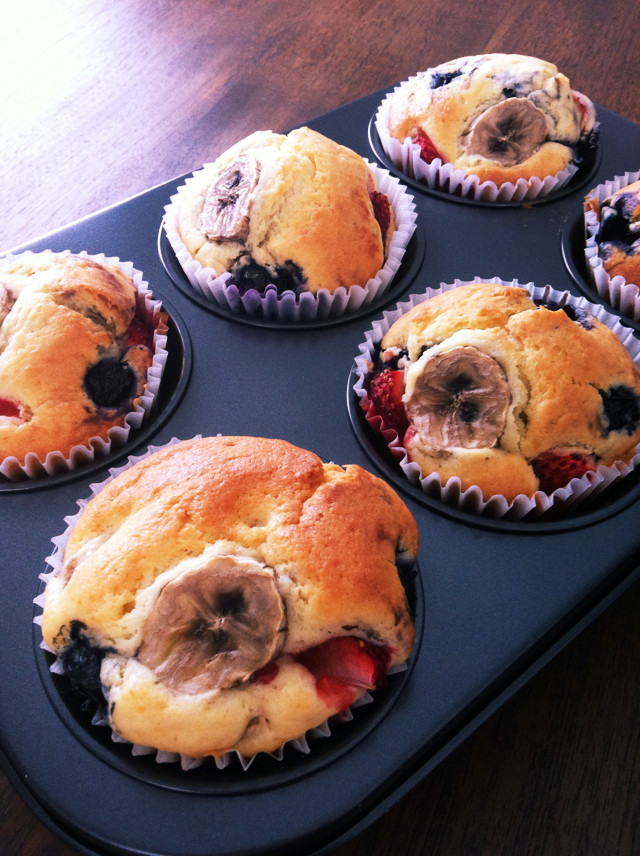 バナナとブルーベリーのマフィン レシピ