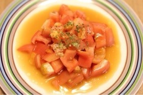 トマトのワサビ醤油サラダの画像