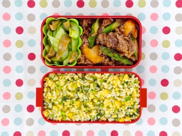 牛肉とアスパラガスのオイスターソース弁当