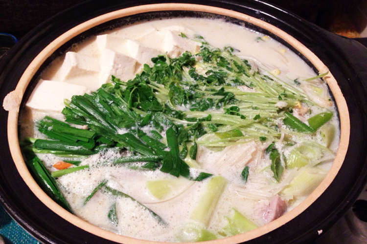 豆乳鍋のスープ 市販品より断然美味しい レシピ 作り方 By にしあやもん クックパッド 簡単おいしいみんなのレシピが356万品