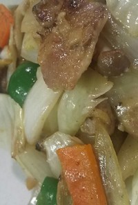豚ロース（薄切り）と野菜の味噌炒め