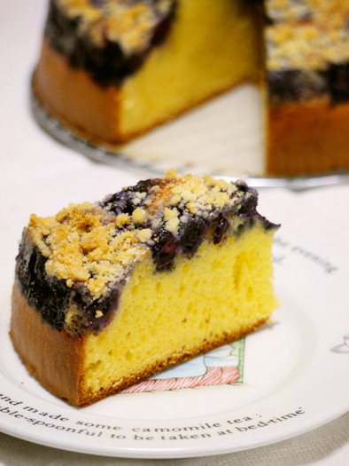ブルーベリークランブルケーキの写真