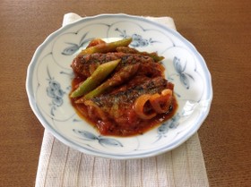 介護食【味噌煮缶で魚の和風トマト煮】