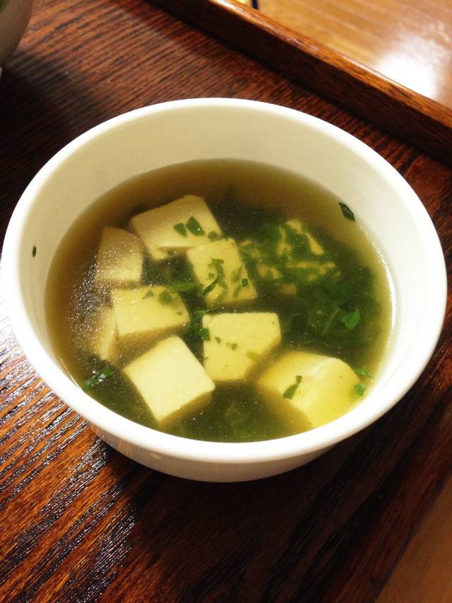 モロヘイヤと豆腐の優しいスープの画像