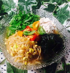 さっぱり美味しい梅春雨冷麺(*‾0‾*)