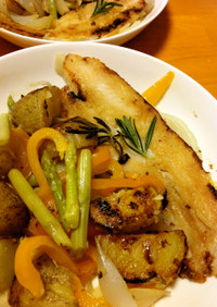 白身魚と野菜の白ワイン蒸焼き