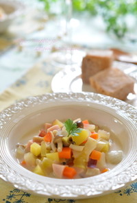 アーモンド効果♡野菜たっぷり食べるスープ