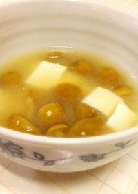ナメコと豆腐の味噌汁〜(o˘◡˘o)