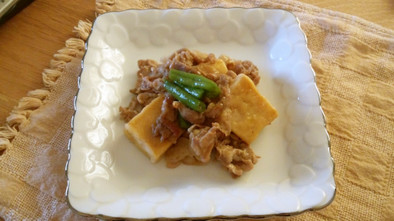 豚コマと高野豆腐の炒め煮の写真