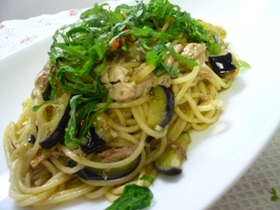 さんまとナスのパスタ☆柚子胡椒風味