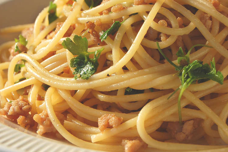 イタリアンパセリと鶏挽き肉の和風パスタ レシピ 作り方 By たうんびー クックパッド 簡単おいしいみんなのレシピが376万品