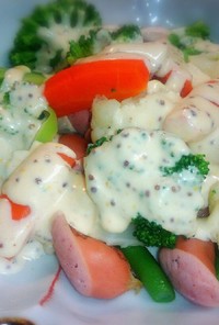 冷凍洋風野菜ミックスのホットサラダ
