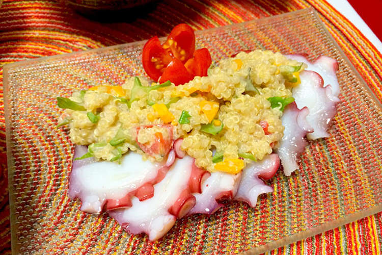 茹でタコの四角豆とキヌアサラダのせ レシピ 作り方 By 岸本尚子 クックパッド 簡単おいしいみんなのレシピが359万品