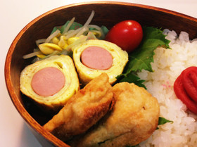 お弁当に!簡単ソーセージ卵焼き マツダ巻