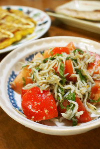 トマトとしらすの簡単サラダ