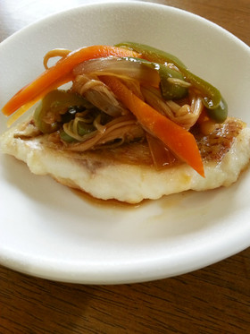 糀の実DXで作る白身魚の野菜あんかけ