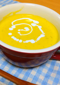 豆乳で作る♪ほかほかぼちゃスープ