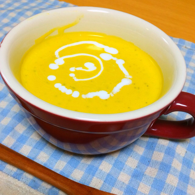 豆乳で作る♪ほかほかぼちゃスープの画像