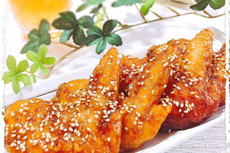 居酒屋 甘辛タレの手羽先唐揚げ レシピ 作り方 By 結真は道産子 クックパッド 簡単おいしいみんなのレシピが355万品