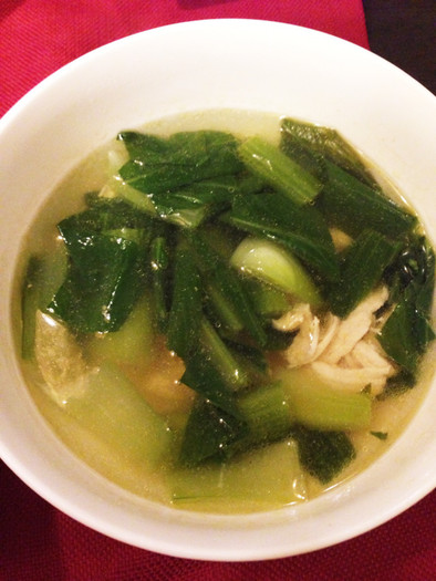ささみと青梗菜の中華スープの写真