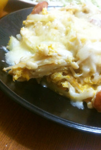 簡単♪エノキと卵と玉ねぎのチーズ焼き